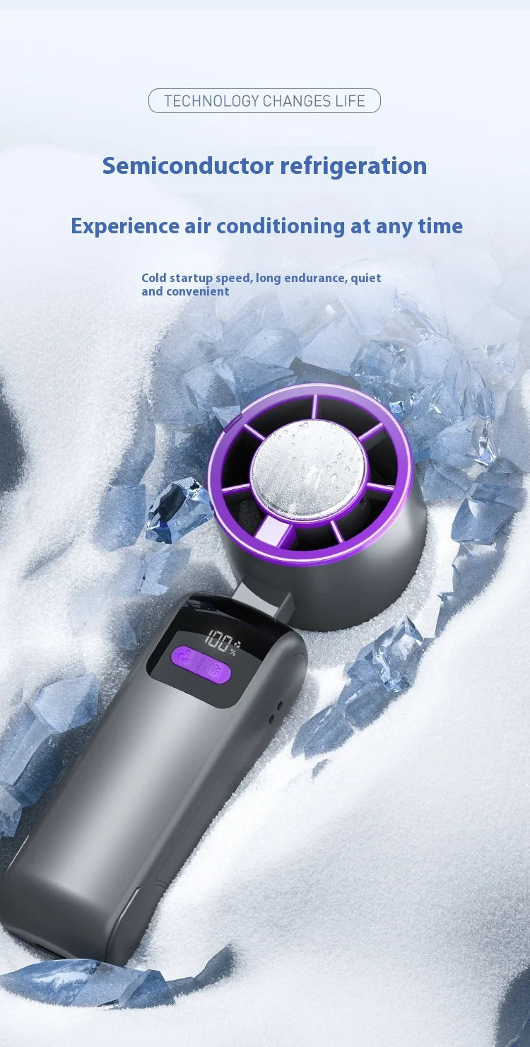 New handheld cooling fan with 100 levels of cooling and folding, portable turbo fan fan - Fullshopping