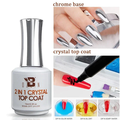 BOZLIN 15ML Super Top Coat  Function Gel No Wipe Matte Top Gel Transparent Soak Off  UV LED Nail Art Manicure Gel Varnish Primer