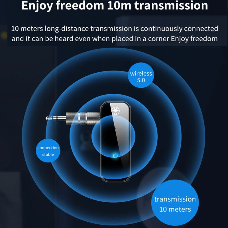New Bluetooth 5.3 Transmitter Receiver 2 in1 Wireless Adapter 3.5mm Audio AUX Adapter For Car Audio Music Aux Handsfree Headset - Fullshopping