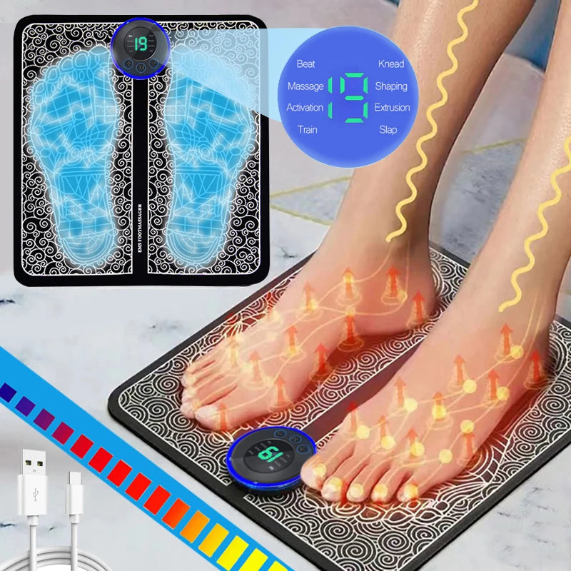 Electric Foot Massager Pad Muscle Massage Relaxation Trainer For Massage Fitness Outdoor Sport Home Family Relax - Fullshopping