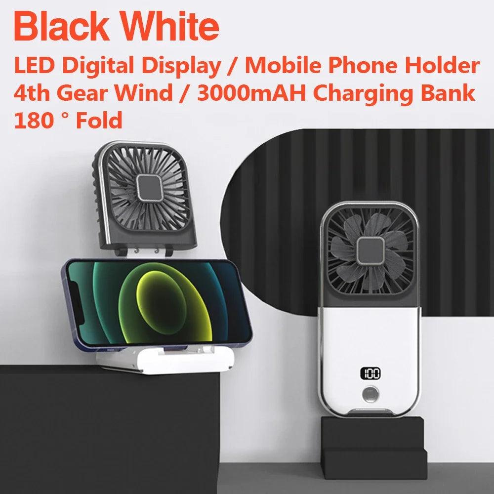 Fan Mini Digital Display Hanging Neck Fan Portable USB - fullshopping