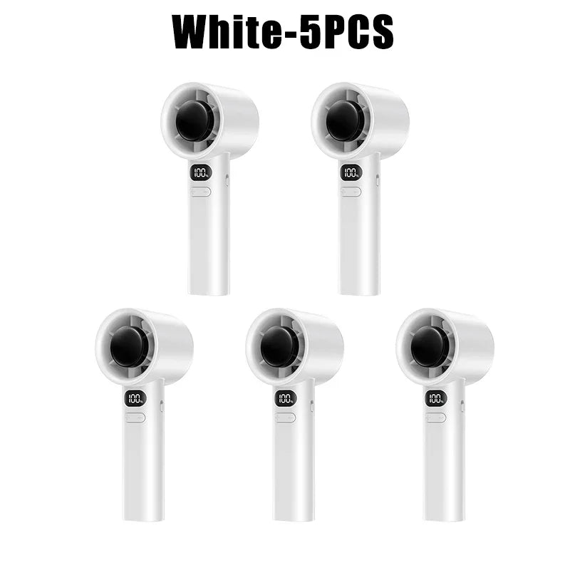 Portable USB Rechargeable Turbo Fan Mini Handheld Display Readout Fan for Outdoor Use Perfect Gift for Kids Car & Girlfriend - Fullshopping