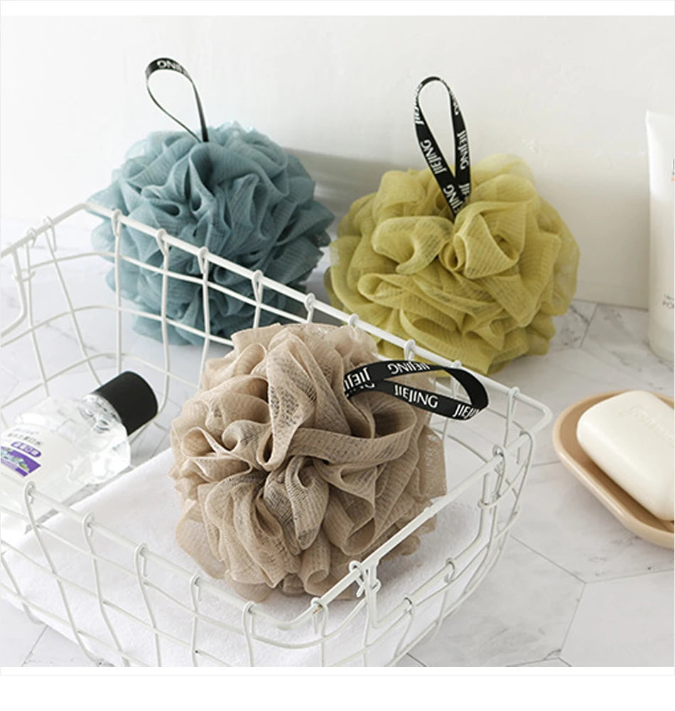 Soft Mesh Bath Sponge Balls Body Cleaner Exfoliating Scrubbers Bath Ball Nylon Cleaning Brushes Shower Puff High-End Bath Flower - Fullshopping