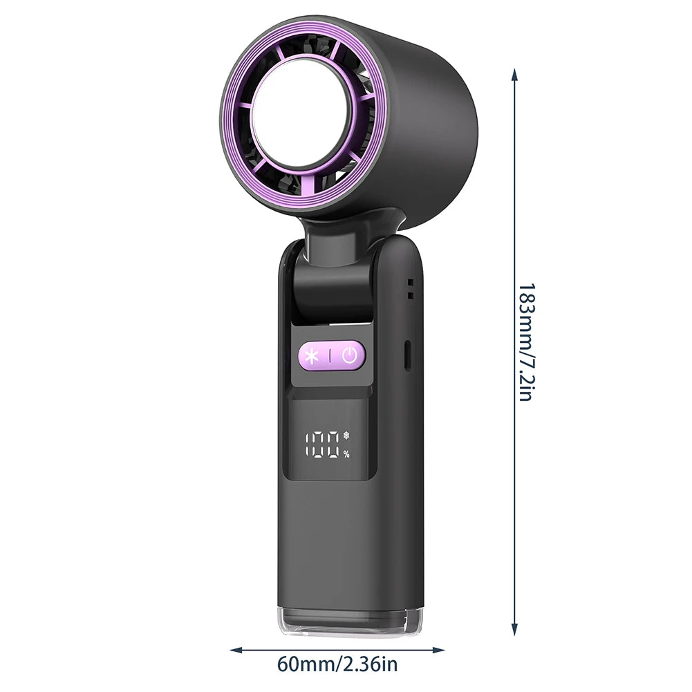 Portable Hand Fan Speed 1-100 Turbos Chilled Mini Bladeless Handheld Fan USB Rechargeable Personal Highspeed Fans Electric Fan - Fullshopping