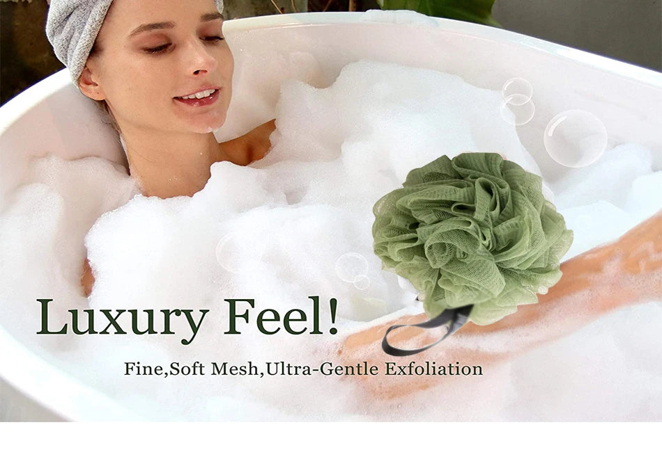 Soft Mesh Bath Sponge Balls Body Cleaner Exfoliating Scrubbers Bath Ball Nylon Cleaning Brushes Shower Puff High-End Bath Flower - Fullshopping