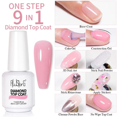 BOZLIN 15ML Super Top Coat  Function Gel No Wipe Matte Top Gel Transparent Soak Off  UV LED Nail Art Manicure Gel Varnish Primer