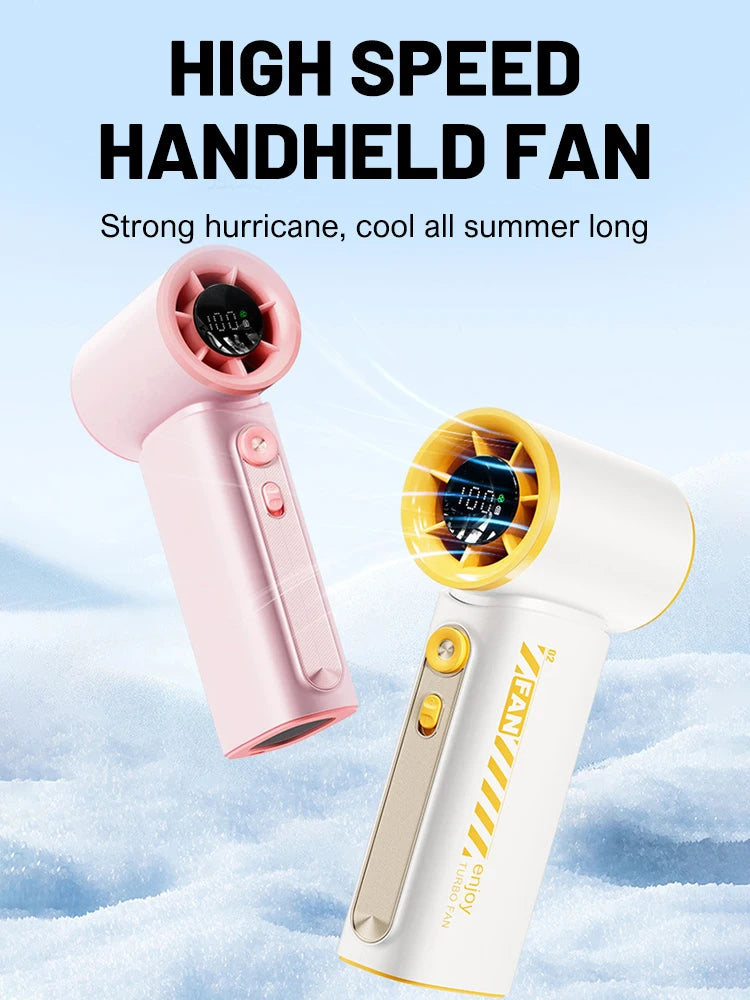 New Portable Turbo Small Air Cannon Handheld Fan 100 Wind Speeds Adjustable Mini Electric Fan USB Charging Fan Outdoor Mini Fan - Fullshopping