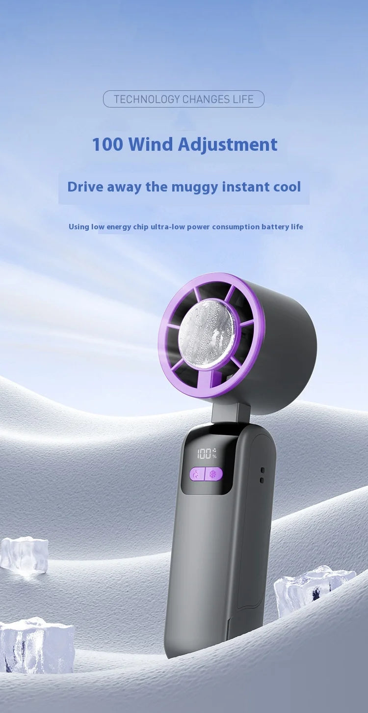 New handheld cooling fan with 100 levels of cooling and folding, portable turbo fan fan - Fullshopping