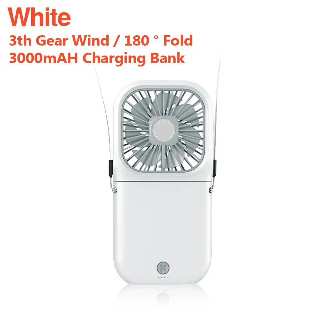 Fan Mini Digital Display Hanging Neck Fan Portable USB - fullshopping