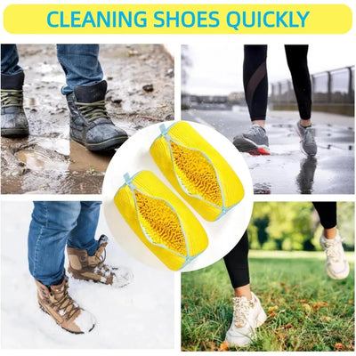 Durable Shoe Washing Machine Bag for All Shoe Types-Yellow with Blue Zipper,Ideal for Sneakers and Casual Shoes,Laundry Wash Bag - Fullshopping