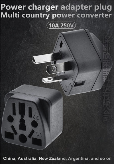 Universal Australian/China/New Zealand Travel Adapter,IEC Type I Plug US/EU/UK/Swiss/Italy/Japan To AU 3 Pin Power Converter 10A - Fullshopping