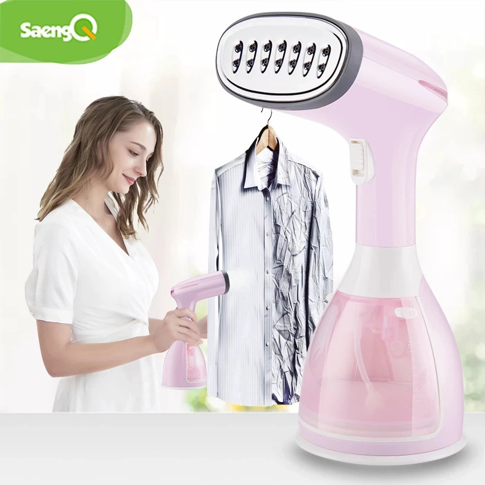 saengQ Handheld Garment Steamer 1500W Electric Household Fabric Steam Iron 280ml Portable Vertical Fast-Heat For Clothes Ironing - Fullshopping