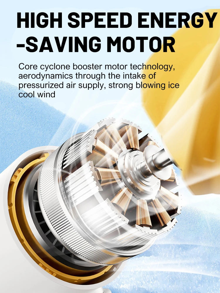 Portable Handheld Turbo Fan 100 Wind Speeds Adjustable Mini Personal Fan USB Rechargeable Battery Operated Electric Pocket Fan - Fullshopping