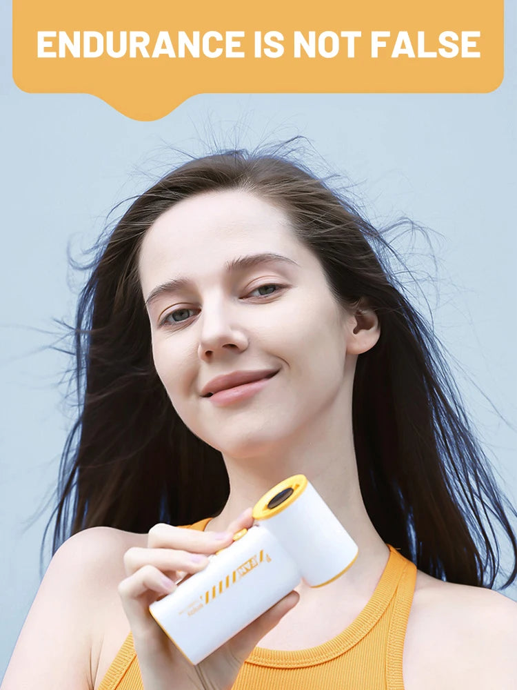 Portable Handheld Turbo Fan 100 Wind Speeds Adjustable Mini Personal Fan USB Rechargeable Battery Operated Electric Pocket Fan - Fullshopping