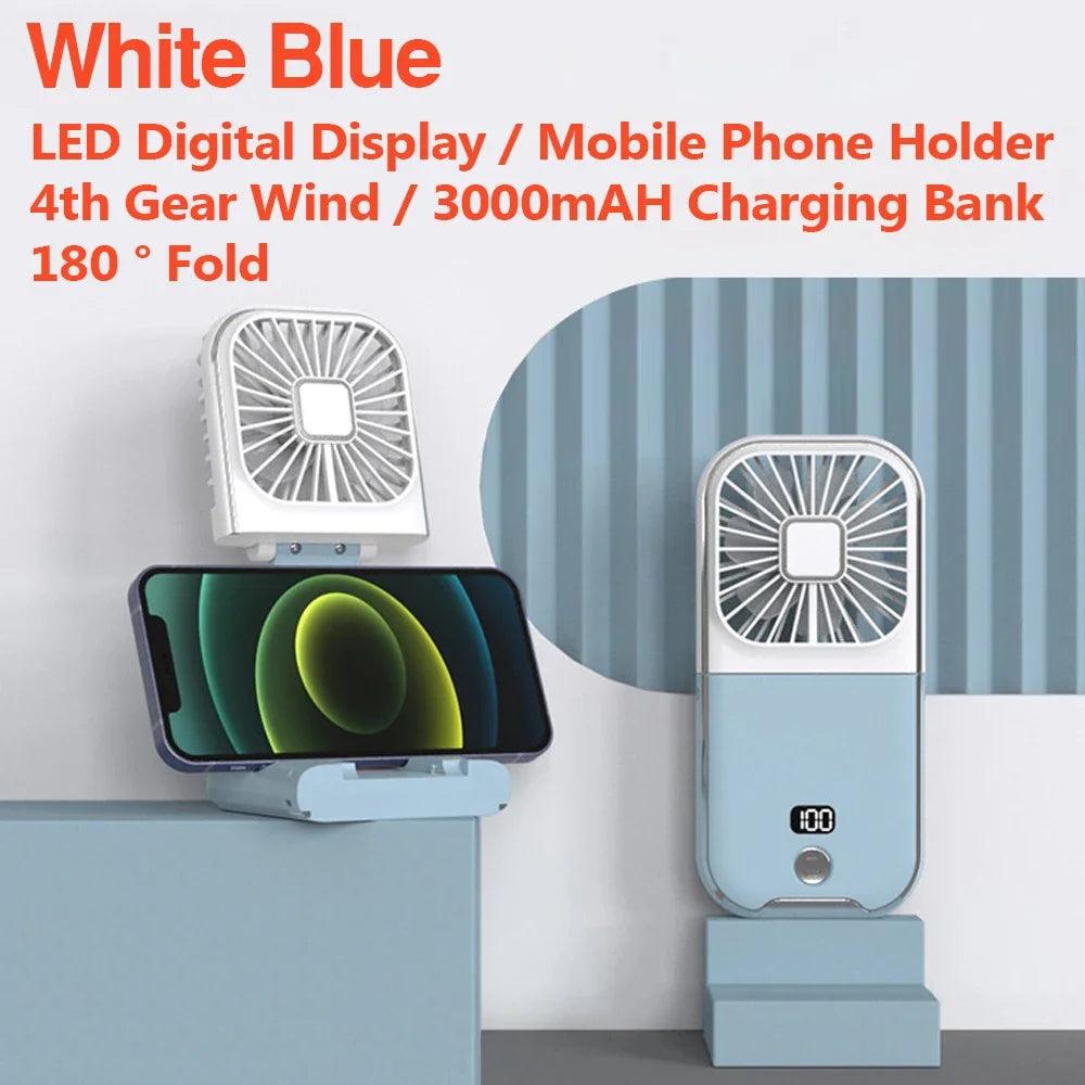 Fan Mini Digital Display Hanging Neck Fan Portable USB - fullshopping