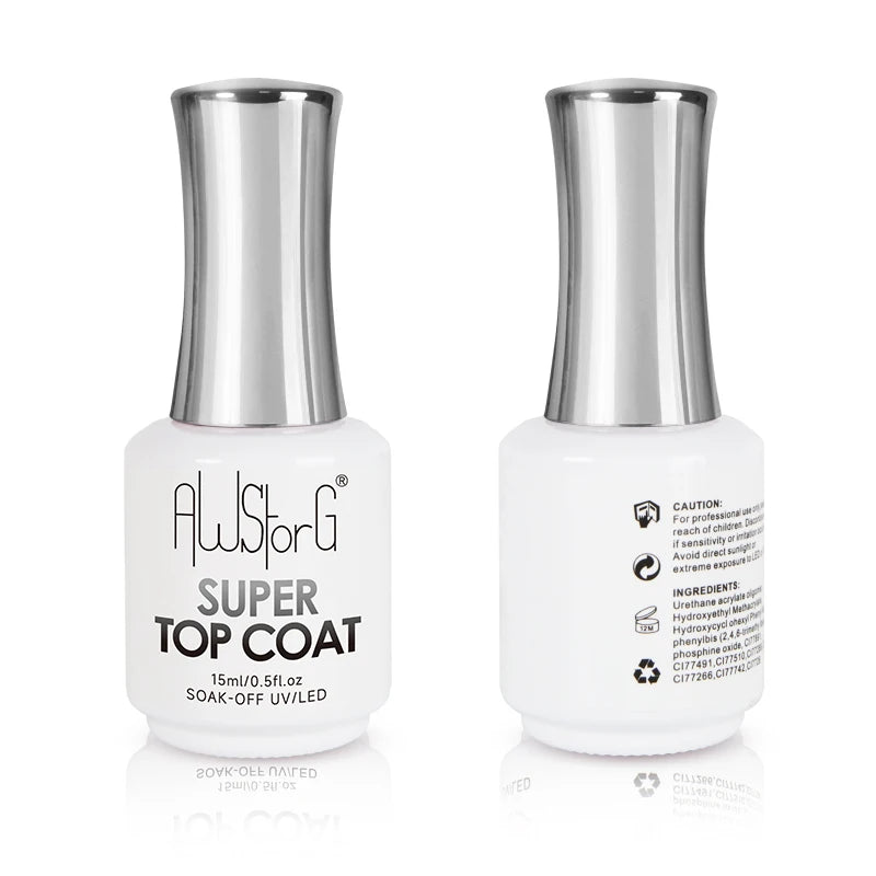 BOZLIN 15ML Super Top Coat  Function Gel No Wipe Matte Top Gel Transparent Soak Off  UV LED Nail Art Manicure Gel Varnish Primer