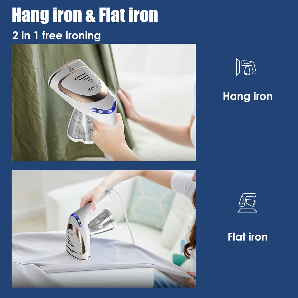 Steam Iron Garment Steamer Handheld Steamer 1600W Travel Vertical Mini Portable High Quality Home Travelling For Clothes Ironing - Fullshopping