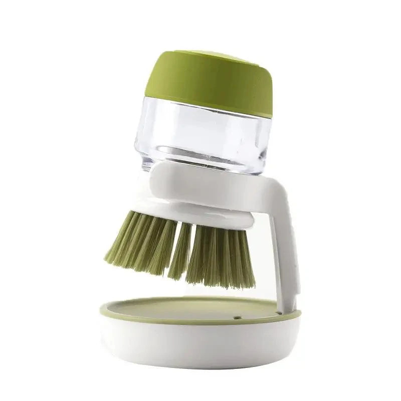 Dish Brush With Soap Dispenser Multi Use Soap Dispensing Scrub Brush For Household Universal Kitchen Dish Palm Brush With Tary - Fullshopping