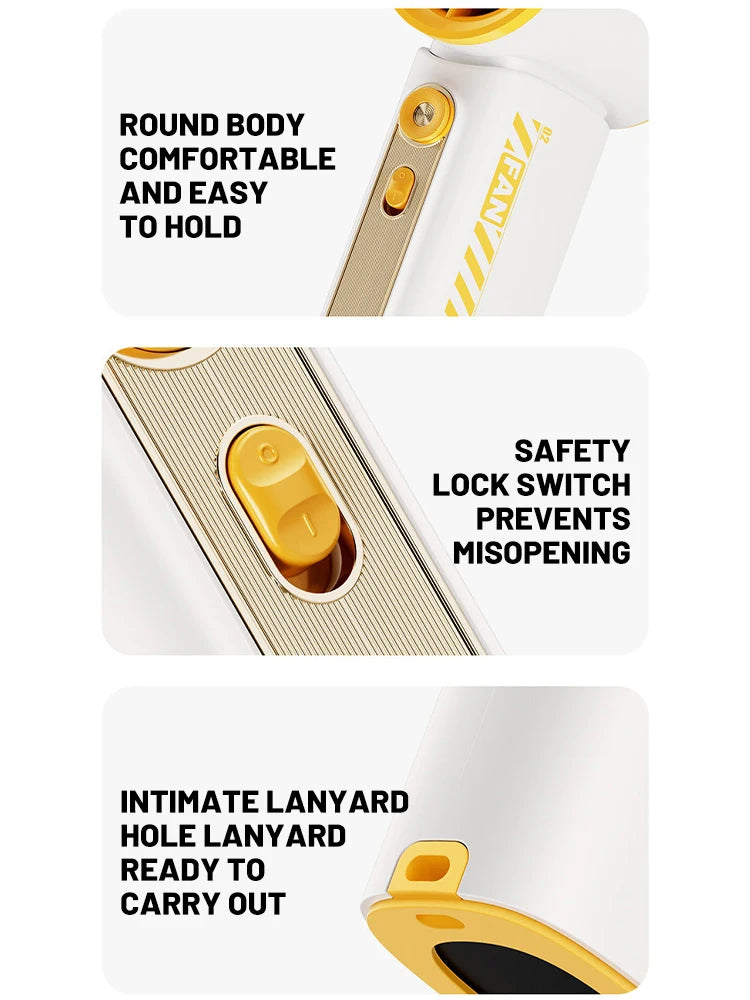 New Portable Turbo Small Air Cannon Handheld Fan 100 Wind Speeds Adjustable Mini Electric Fan USB Charging Fan Outdoor Mini Fan - Fullshopping