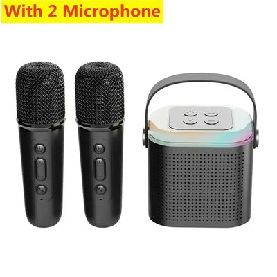 VIKEFON Mini Karaoke Machine LED Portable Bluetooth Speaker Suitable For Birthday Family Parties For Girls And Boys Microphone - Fullshopping