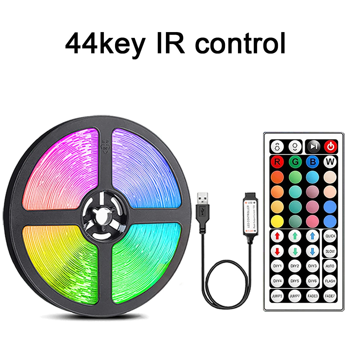 10m 20m Led Strip Lights with 44 Key Remote Control RGB Tape Led Wall Room for Home Bedroom Party Decor TV Backlight - Fullshopping