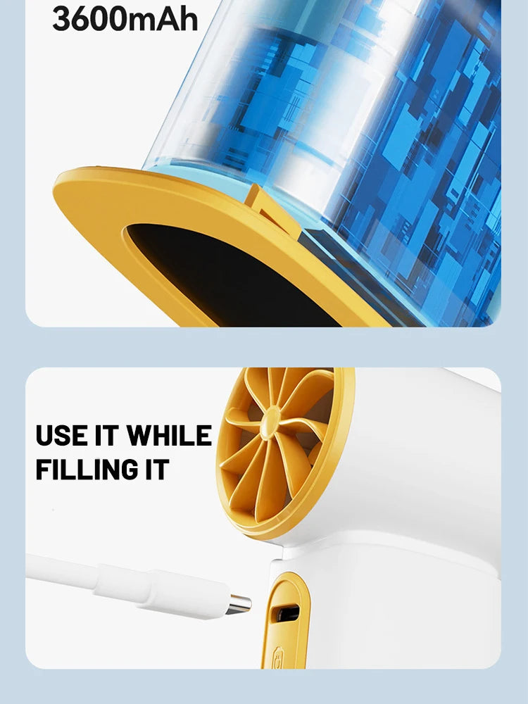 Portable Handheld Turbo Fan 100 Wind Speeds Adjustable Mini Personal Fan USB Rechargeable Battery Operated Electric Pocket Fan - Fullshopping