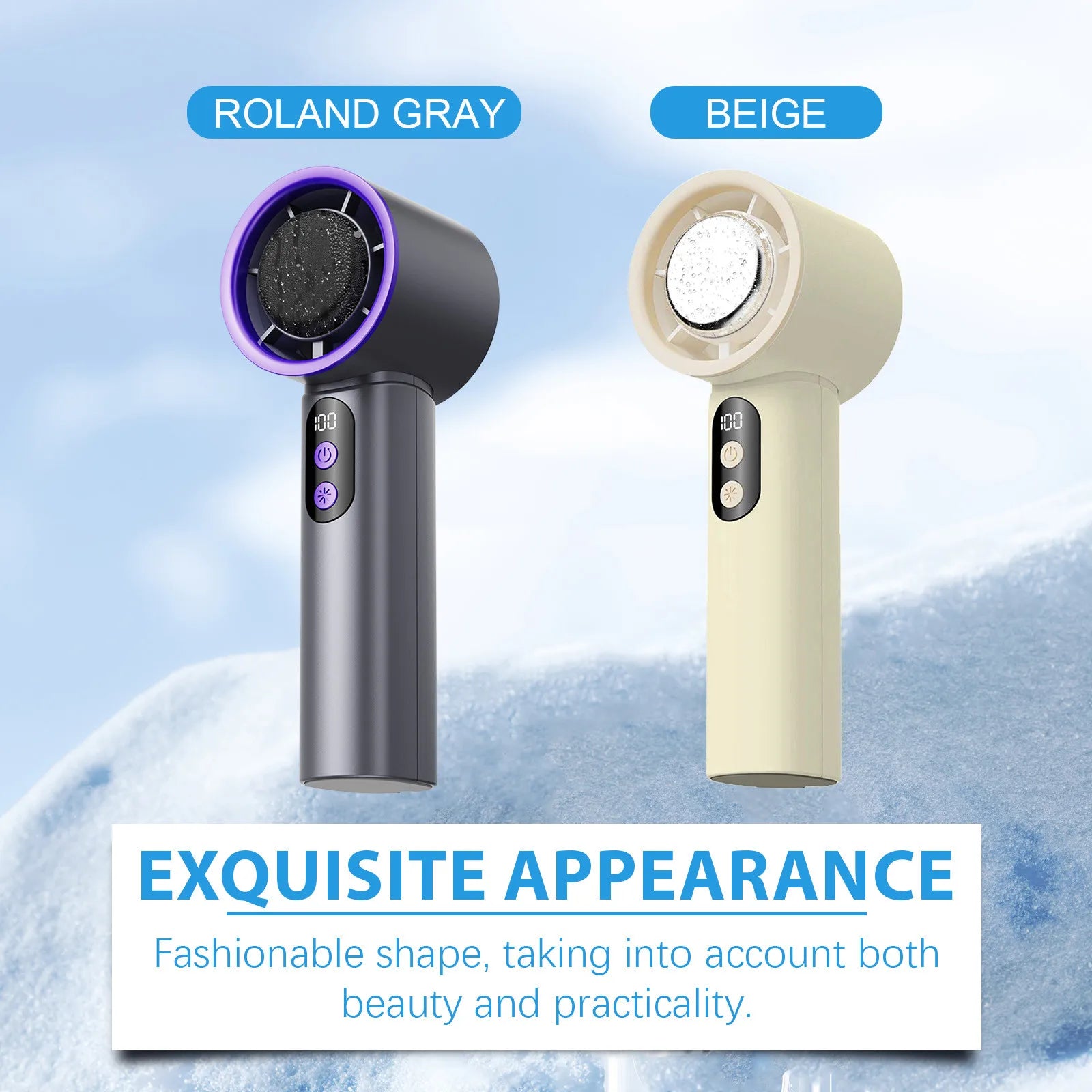 Turbo Fan Portable Handheld Cooling Fan Mini USB Ice Fan With Digital Display Outdoor Personal Camping Turbo Cold Air Fan - Fullshopping