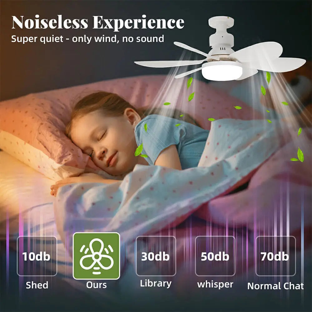 E27 Dimmable LED Ceiling Fan with Light, Remote Control, 3 Speed Settings, Flush Mount, Energy Efficient, Modern Design - Fullshopping