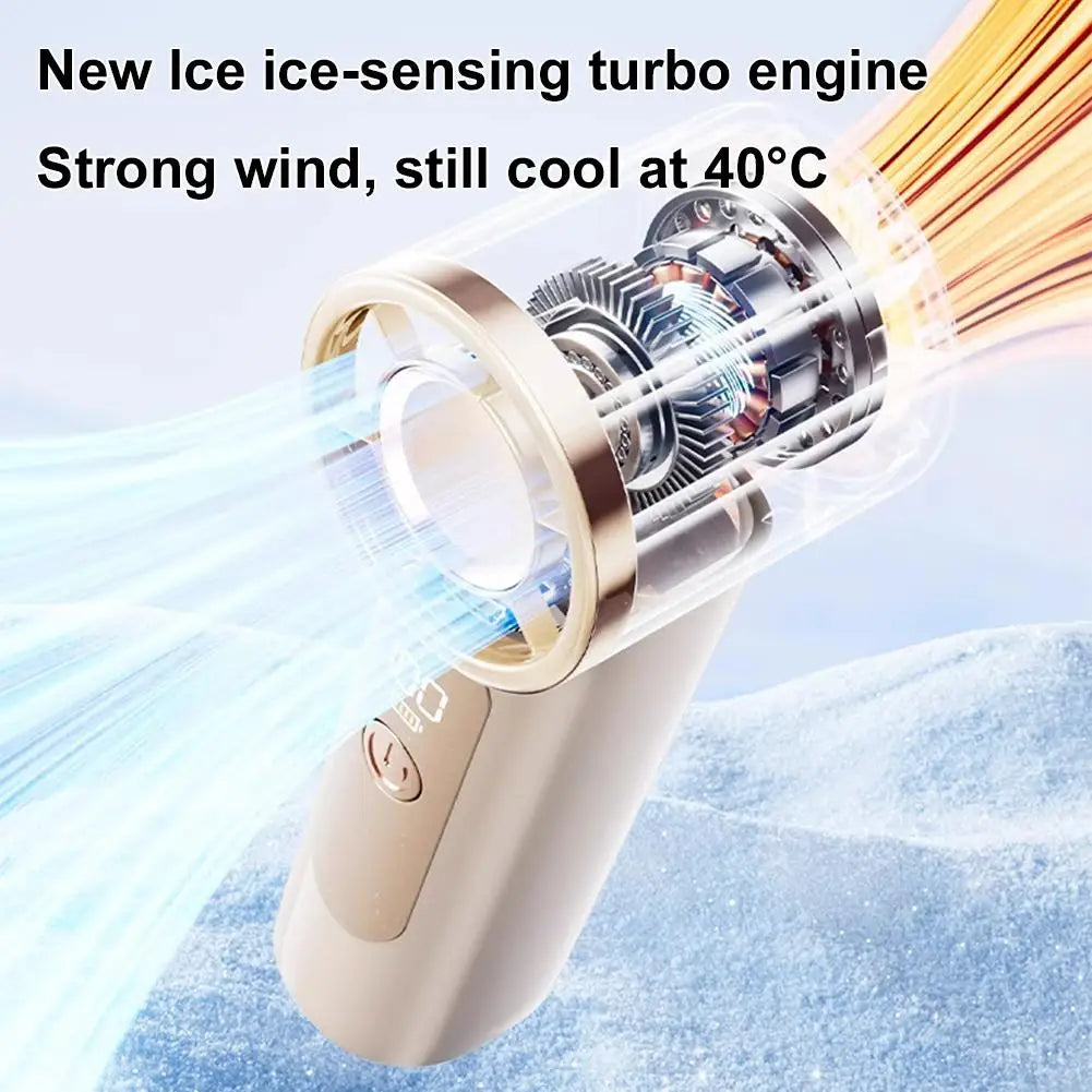 Portable Handheld Fan,4000mAh Rechargeable Turbo Personal Mini Fan,Pocket Design for Concerts, Sports Games, Camping, Travelling - Fullshopping