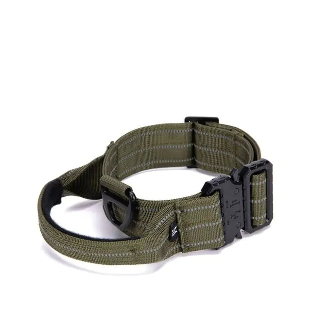 Tactical Reflective Nylon Dog Collar with Leash & Harness
