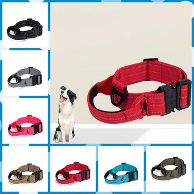 Tactical Reflective Nylon Dog Collar with Leash & Harness
