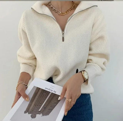 Turtleneck Zipper Sweater - fullshopping