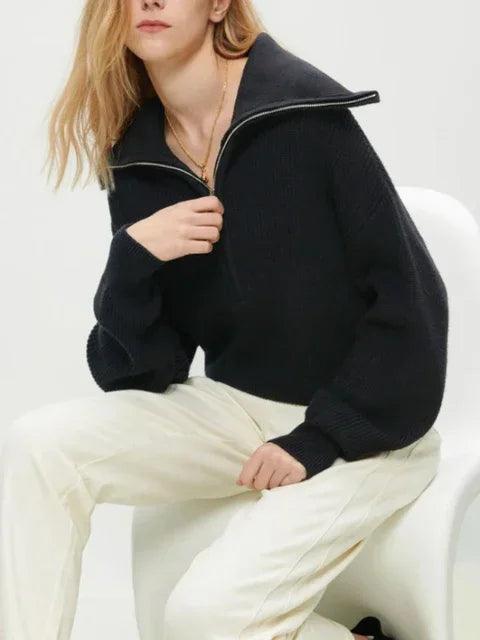 Turtleneck Zipper Sweater - fullshopping