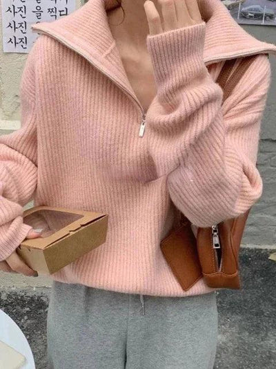 Turtleneck Zipper Sweater - fullshopping
