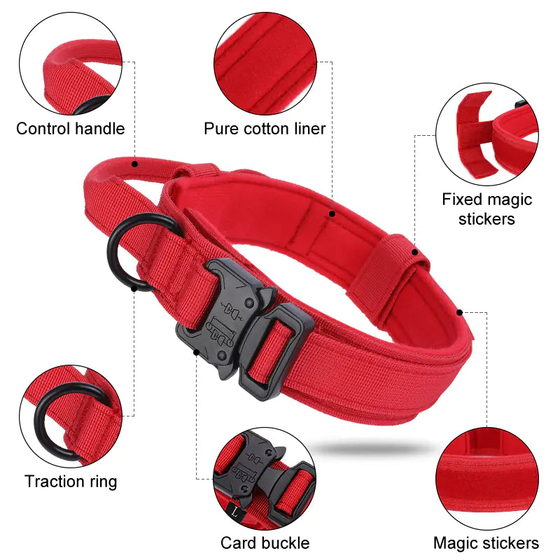 Adjustable Tactical Dog Collar and Leash Set for Training