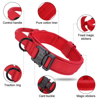 Adjustable Tactical Dog Collar and Leash Set for Training