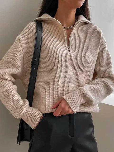 Turtleneck Zipper Sweater - fullshopping