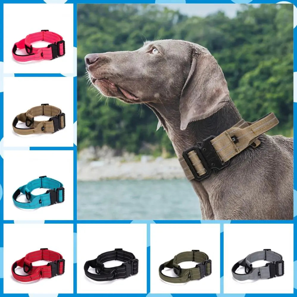 Tactical Reflective Nylon Dog Collar with Leash & Harness