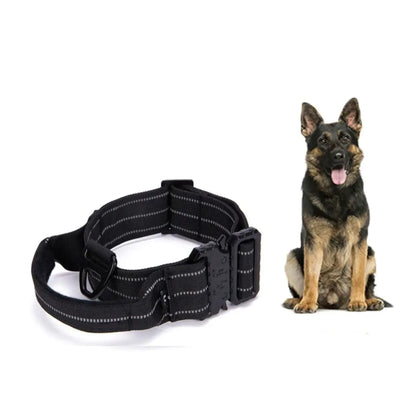 Tactical Reflective Nylon Dog Collar with Leash & Harness