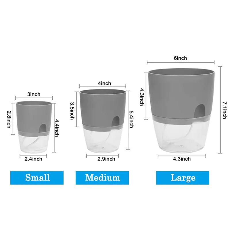 Transparent Double-Layer Self-Watering Flower Pot - fullshopping