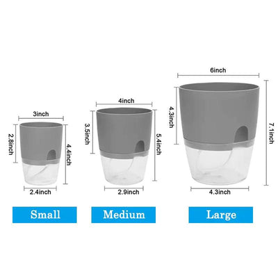 Transparent Double-Layer Self-Watering Flower Pot - fullshopping
