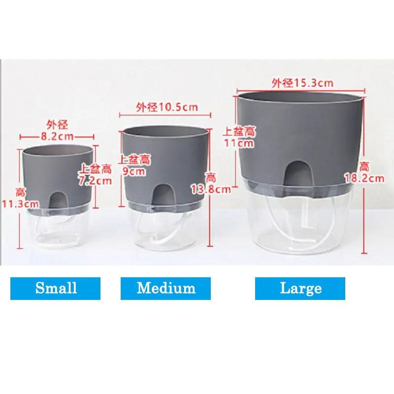 Transparent Double-Layer Self-Watering Flower Pot - fullshopping