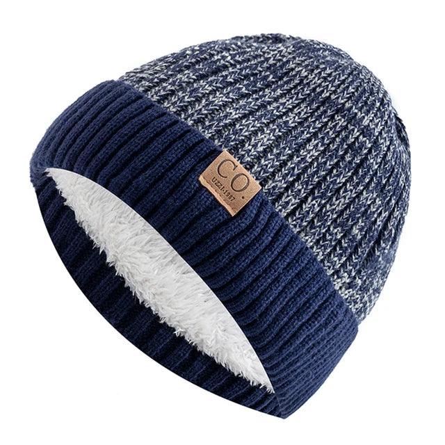 Two-Tone Winter Knitted Beanie - fullshopping