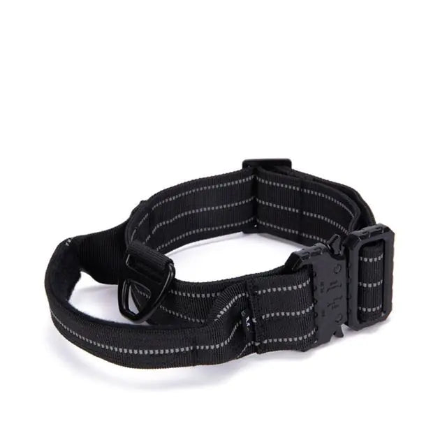 Tactical Reflective Nylon Dog Collar with Leash & Harness
