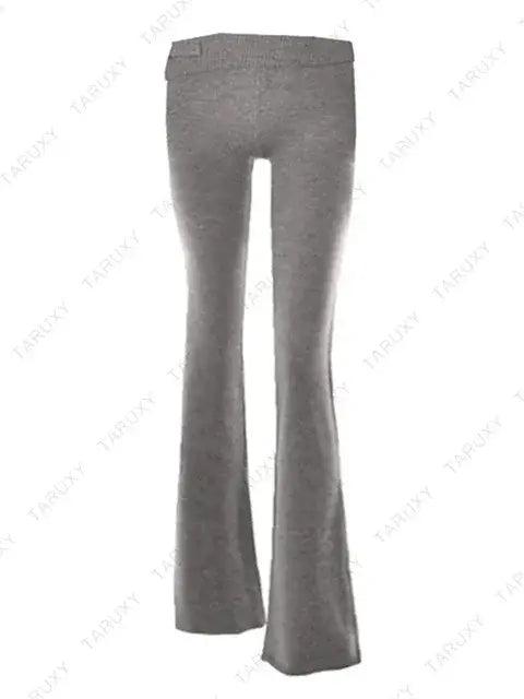 Knitted Hoodie Cropped Top And Pants Set - fullshopping