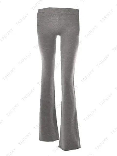 Knitted Hoodie Cropped Top And Pants Set - fullshopping