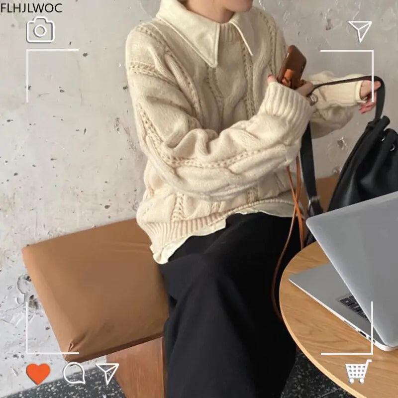 Women Fashion Knitted Pullovers Sweaters - fullshopping