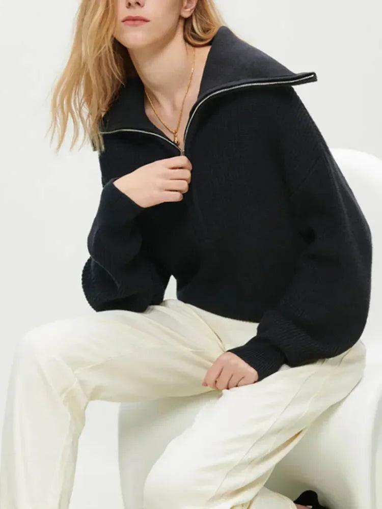 Turtleneck Zipper Sweater - fullshopping