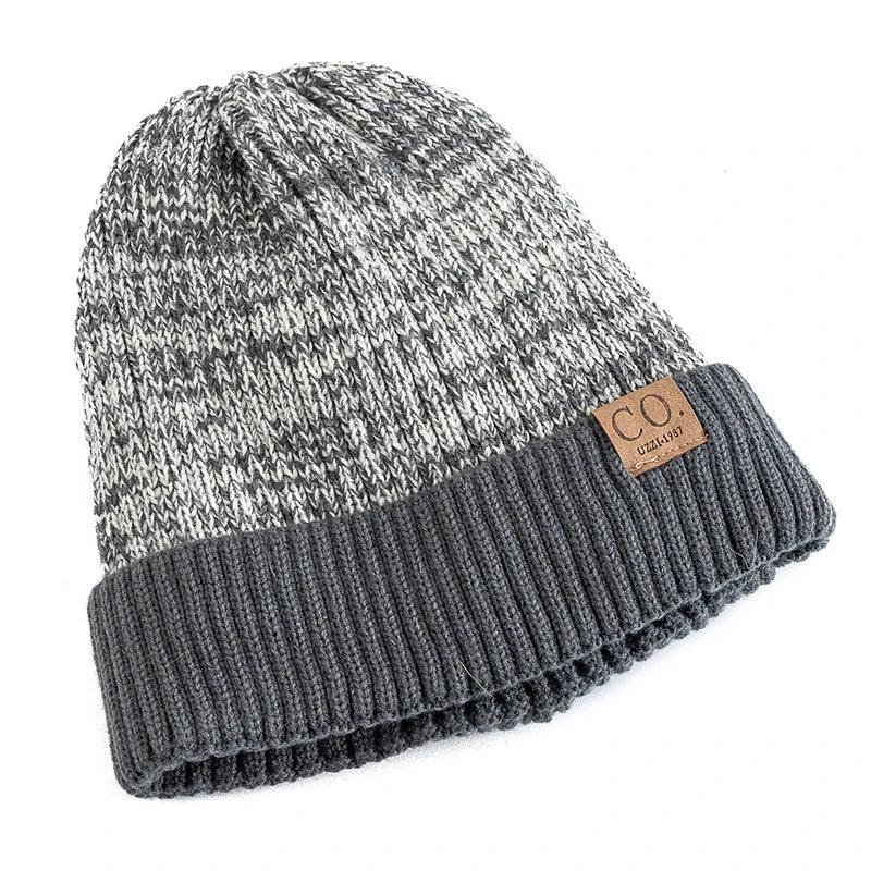Two-Tone Winter Knitted Beanie - fullshopping