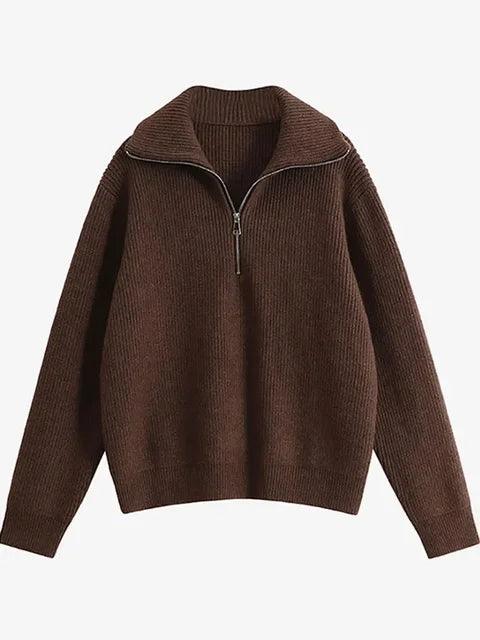 Turtleneck Zipper Sweater - fullshopping